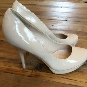 Call it Spring Patent Nude Heels